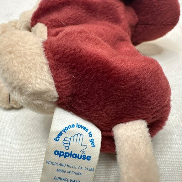 Vintage Applause Hush Puppies Basset Hound Bean Bag Plush Maroon Stuffed Animal - Picture 6 of 7